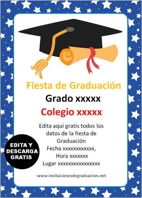 Invitación de de Graduación Primaria para imprimir