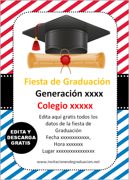 Invitación de Graduación secundaria gratis