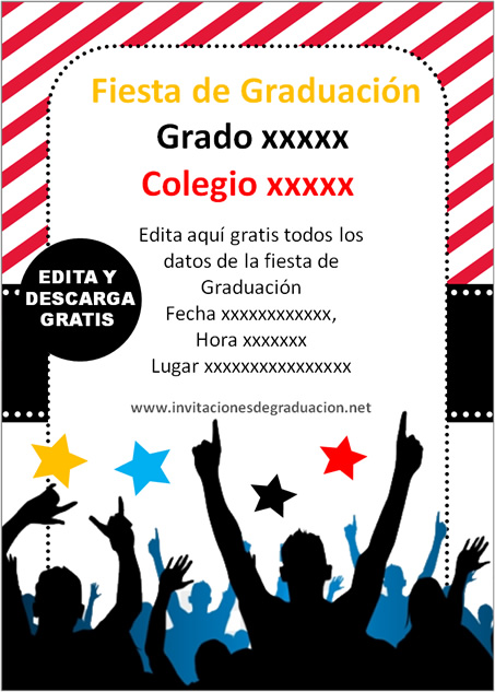 Invitaciones para fiesta de graduación secundaria