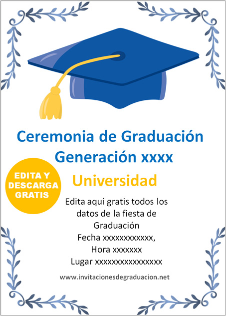 Invitaciones de Graduación gratis