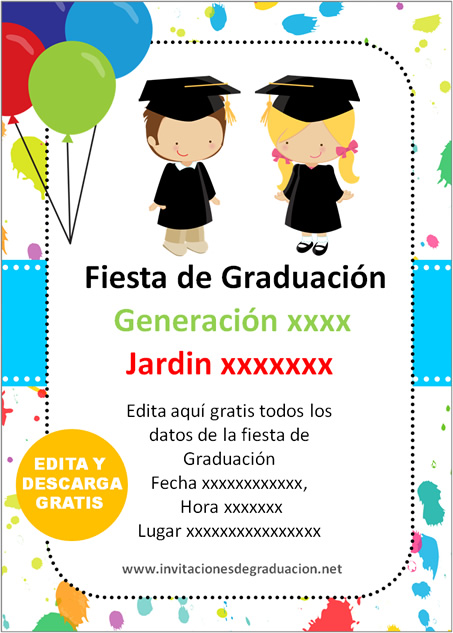 Invitaciones de graduación Preescolar