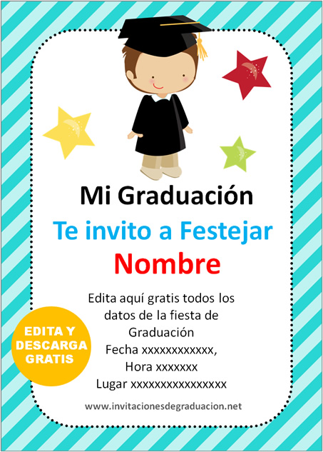 invitación de graduación preescolar Nene